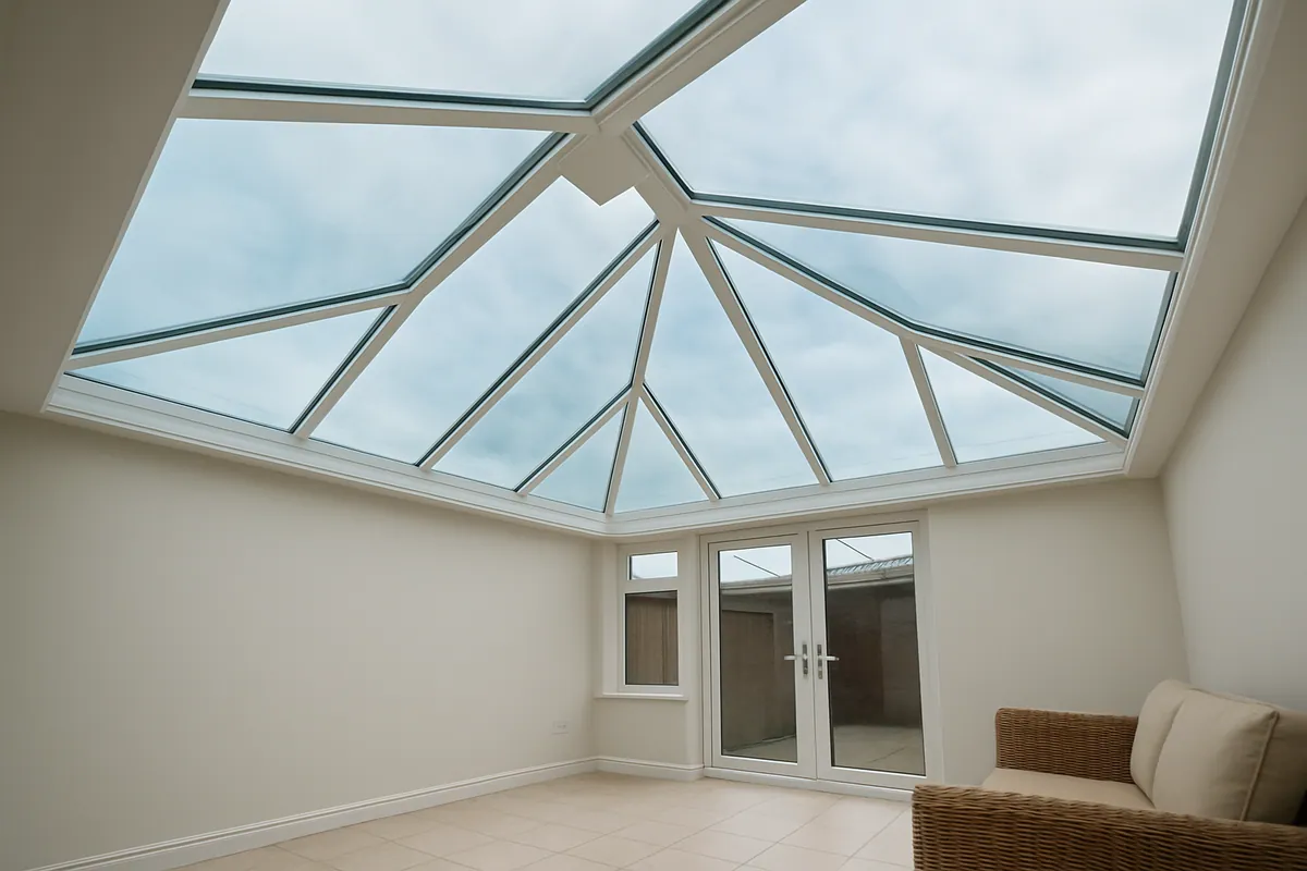 Glass conservatory roof with solar-control glazing from the Ultimate Home Solutions gallery