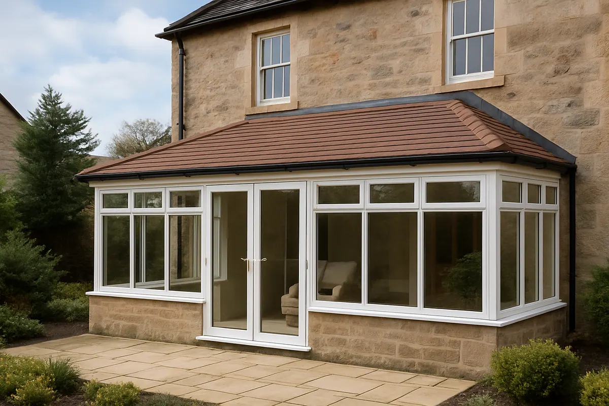 Large lean-to conservatory with a replacement warm roof from the Ultimate Home Solutions gallery
